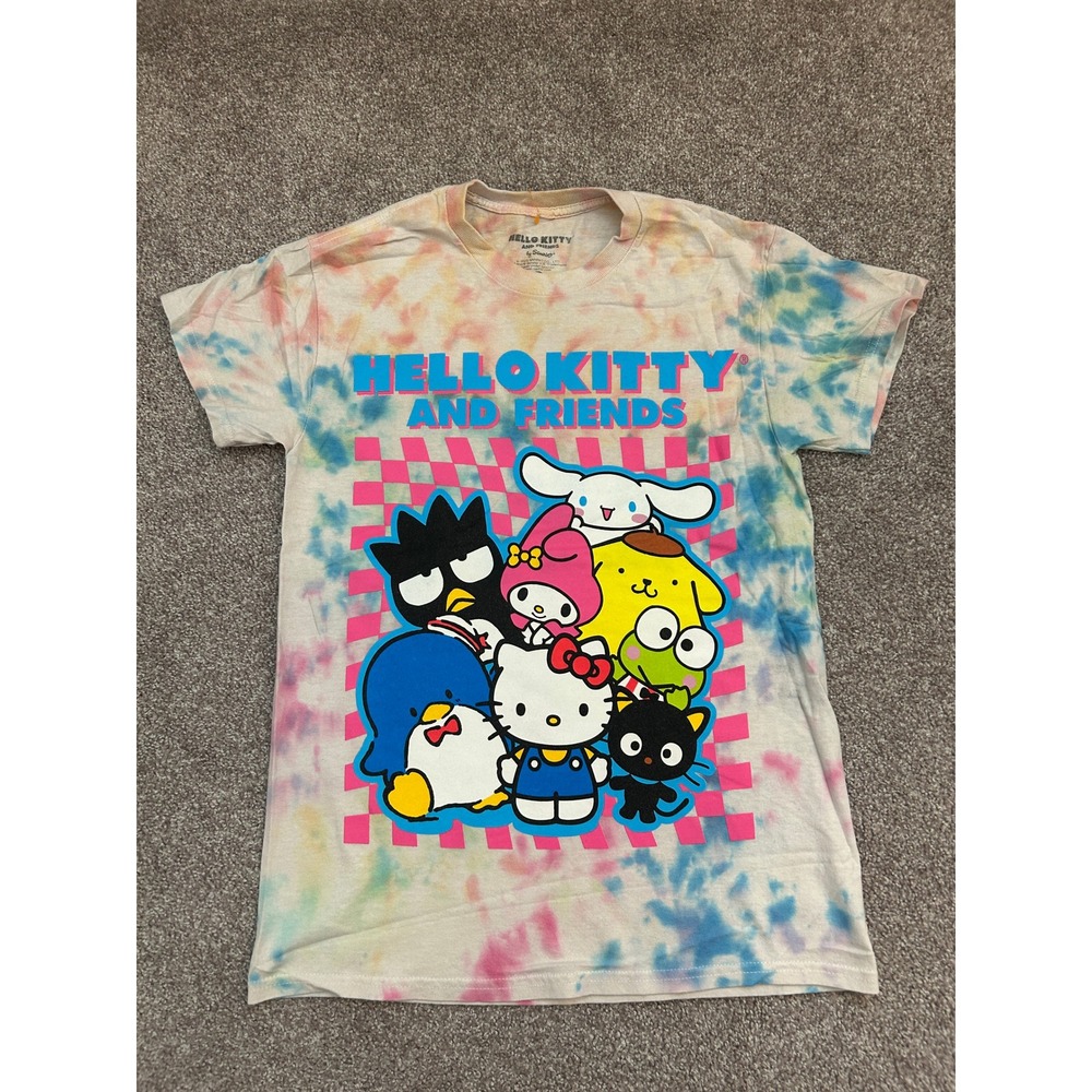 Sanrio Hello Kitty and Friends T-Shirt Small Multi Tie Dye Excellent Graphic Tee